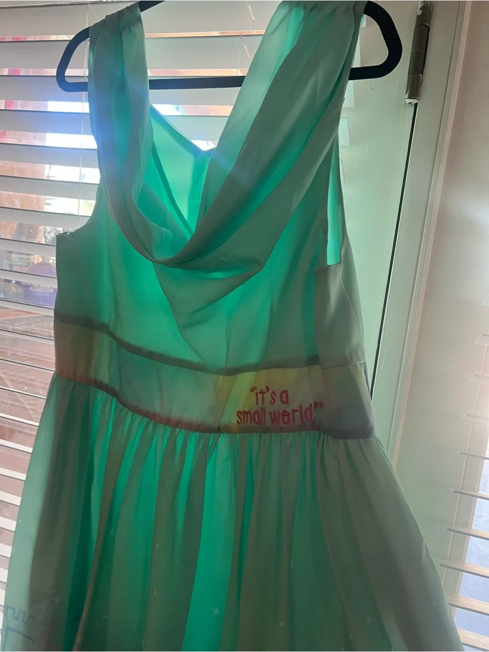 Disney Mint Green Fit-and-Flare Dress with Pink Hanger Logo Detail - Picture 5 of 8